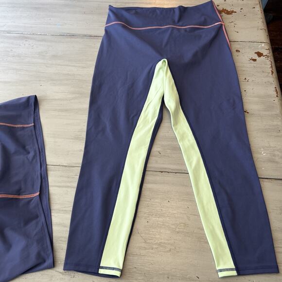 Fabletics Motion 365 Blue Green Coral Legging and Sports Bra Top Set Sz 1X - Picture 2 of 12